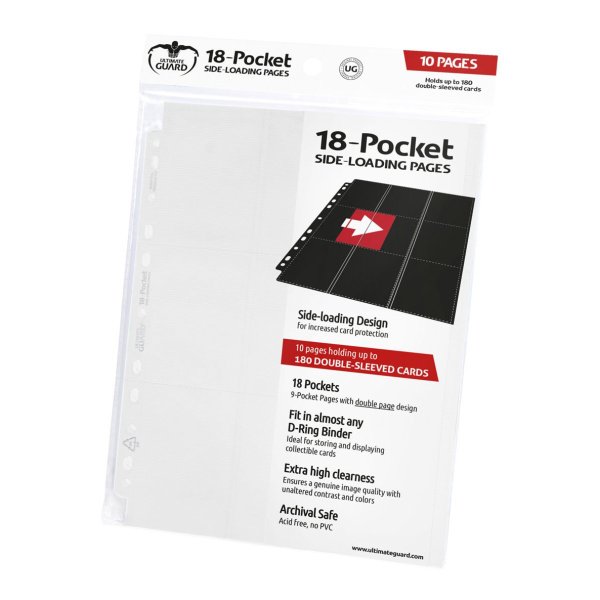 Ultimate Guard 18-Pocket Pages Side Loading - Blanc (10)